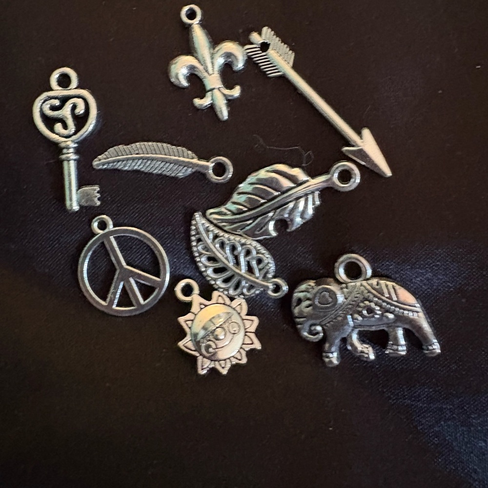 Silver Charm Set with Boho Indie Hippie Assorted Designs
